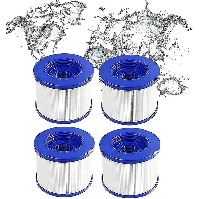 Paquete de 4 cartuchos de filtro compatibles con bañera de hidromasaje/spa inteligente con rosca para Span1407535/filtro para Mspa, para kit de mantenimiento de filtro de piscina de spa_(