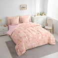 thumbnail image 3 of Manfei Kawaii Magic Deer Bedding Comforter Set 7pcs for Kids, Cartoon Rainbow King Bedding Sets, Flower Leaf Botanical Reversible Bed Sheets, Luxury Bedroom Decor, 3 of 7