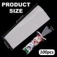 thumbnail image 2 of 100Pcs Rectangle Plastic Packaging Long Bags Clear 40.7x10x0.015cm, 2 of 6