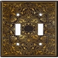 thumbnail image 2 of Metal Light Switch Plate Outlet Cover (French Victorian Frame - Double Toggle), 2 of 2