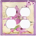 thumbnail image 3 of Metal Light Switch Plate Cover Antique Floral Hummingbird Home Sketch Purple FLW100, 3 of 13