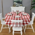 thumbnail image 2 of Christmas Round Tablecloth 70x70in(178x178cm) – Waterproof Polyester Table Cover with Full Print Design, Wrinkle Resistant & Washable for Kitchen Dining Party Decor, 2 of 6