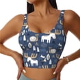 thumbnail image 2 of Picia Forest Elk Sports Bra for Women,Padded Strappy Sports Bras Medium Support Yoga Bra with Removable Cups,Running Yoga Bra-, 2 of 9