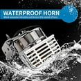 thumbnail image 3 of FARBIN Boat Horn Stainless Steel Waterproof Horn for Ships 12V Super Loud Horn With base bracket and Relay Harness for Car Sailboats Yachts Motorcycle Trucks etc. (Dual horn with wiring harness), 3 of 7