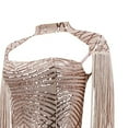 thumbnail image 7 of IROINNID Round Neckline Dress For Women Sleeveless Nightclub Party Sexy Club Sequins Fringe Tassel Sheath Dress Short Solid Color Sheath Dress, 7 of 7