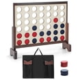 thumbnail image 4 of GVN Game Set,Wooden4-in-a-row Game Set with 42 PCS Chips and 600D Oxford Fabric Carrying Bag-Brown, 4 of 4