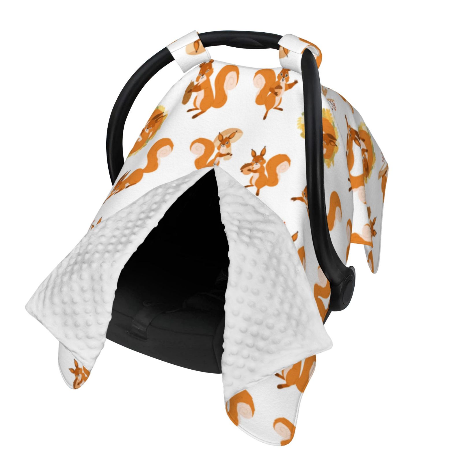 Naloa Squirrel Playing Baby Car Seat Cover, Breathable Baby Carrier Cover, Multiuse Baby Carrier Cover & Nursing Breastfeeding Cover