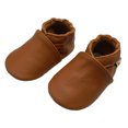 thumbnail image 4 of YALION Baby Boys Girls Shoes Crawling Slipper Toddler Infant Soft Leather First Walking Moccasins (18-24 Mos, Orange-Brown), 4 of 6