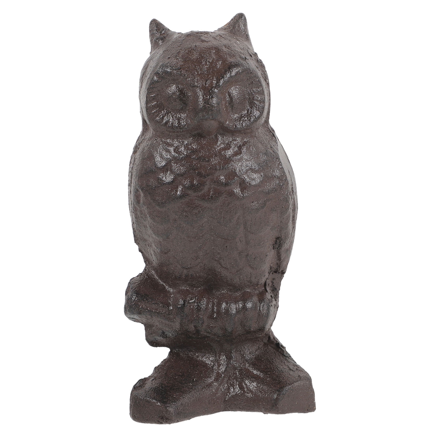 OUNONA Vivid Dark Brown Iron Owl Sculpture for Outdoor Wall Decorations and Garden Decor 7.5 x 5.5 Inches