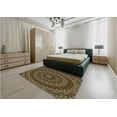 thumbnail image 4 of Ahgly Company Indoor Square Patterned Bakers Brown Area Rugs, 3' Square, 4 of 6
