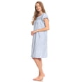 thumbnail image 2 of Lati Fashion Women Nightgowns Short Sleeve Female Nightgowns & Sleepshirts Blue XL, 2 of 4