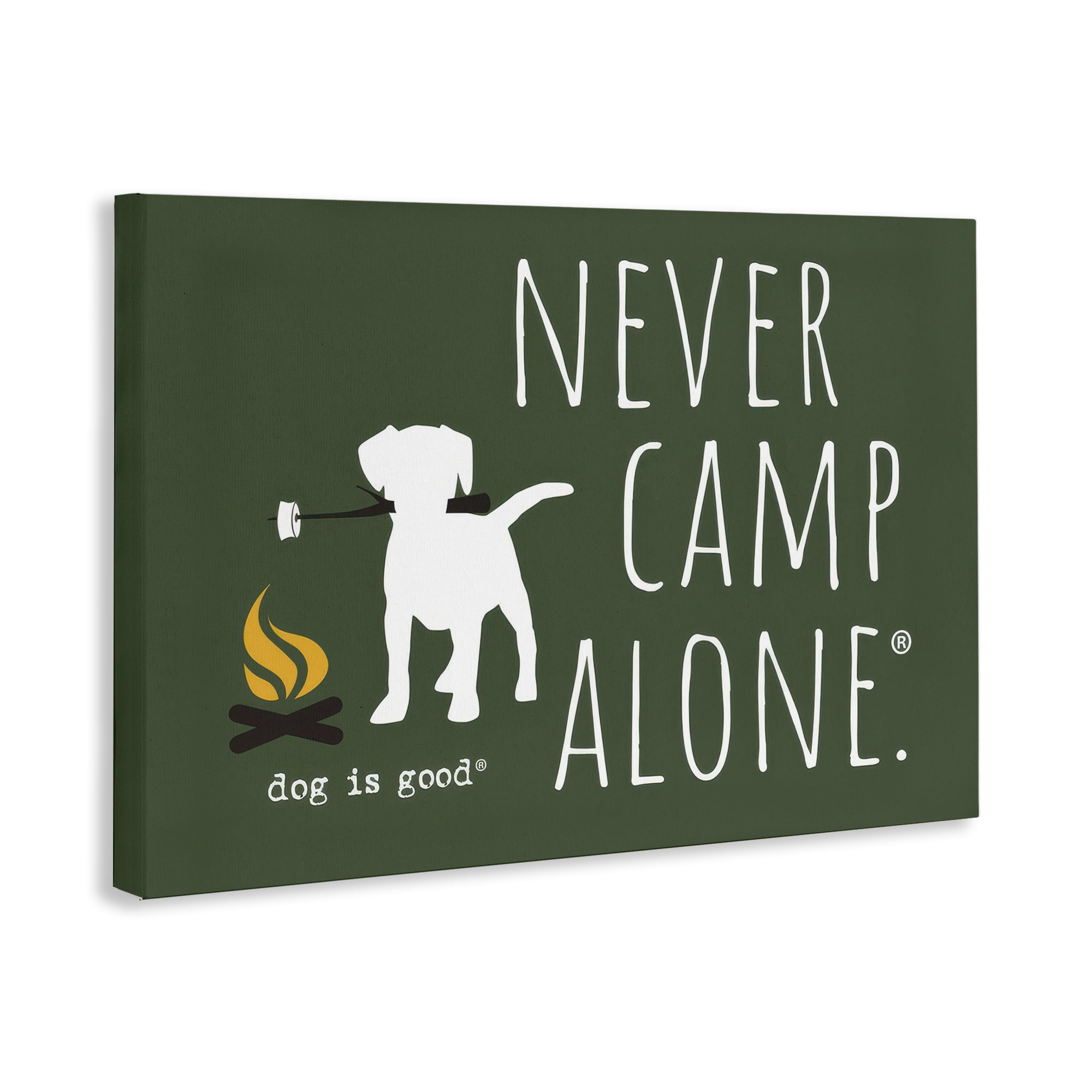 Stupell Industries Never Camp Alone Animals Painting Wrapped Canvas Art Print Wall Art, 24 x 16
