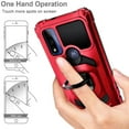 thumbnail image 5 of Xpression Cover for TCL 30 XE 5G Armor Hybrid Stand Ring Hard TPU Rugged Full-Body Protective [Military-Grade] Magnetic Car Ring Holder Phone Case - Red, 5 of 7