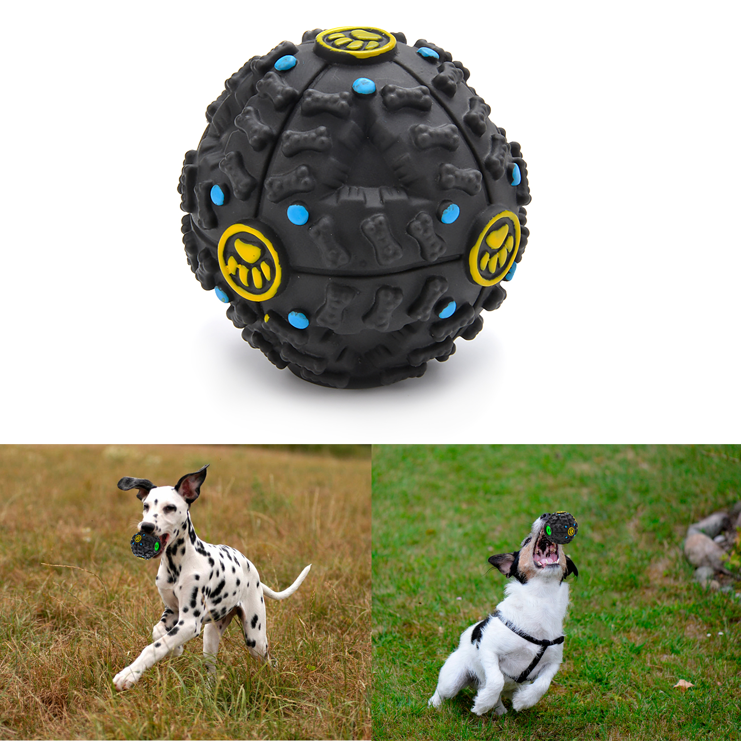 Dog Squeaky Ball Interactive Bite Resistant Treat Dispensing Chewing