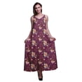 thumbnail image 1 of Bimba Robe Longue Décontractée en Rayonne Florale pour Femmes Bretelles Spaghetti Maxi Robe d'Été-petite, 1 of 4