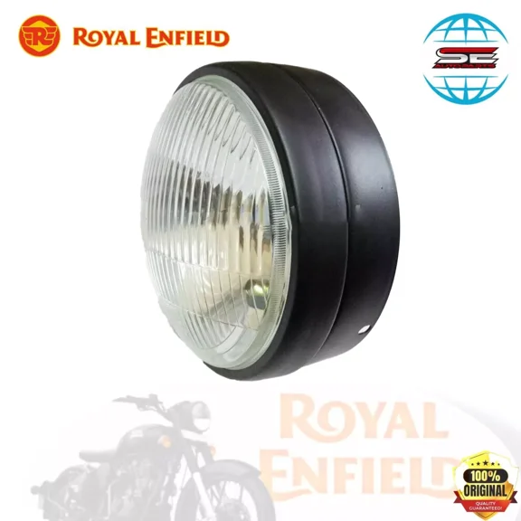 Royal Enfield headlamp assy with blub matte black for classic 350 (RAN00314/A)