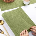 thumbnail image 5 of Placemats Set of 4, Woven Placemats for Dining Table, Heat-Resistant Placemats Stain Resistant Anti-Skid Washable PVC Table Mats, Vinyl Placemats for Kitchen Restaurant Table,Green, 5 of 7