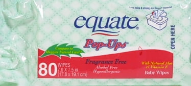 Equate Pop Up Wipes Refill 80ct Unscente