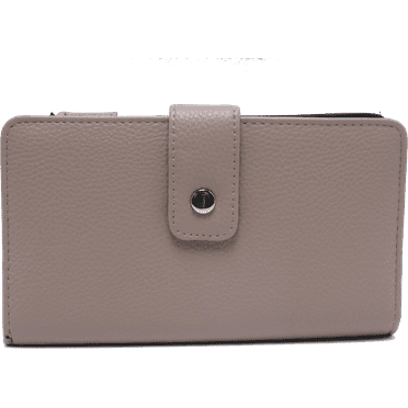 Women Bonded Genuine LEATHER Tab Clutch Fat Mundi WALLET RFID Ladies ID Card Slots Zippers t710l Tan