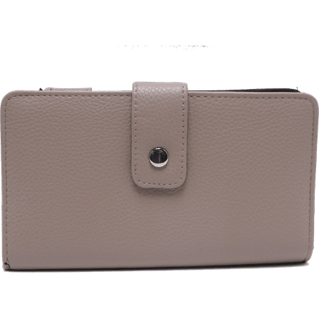 Women Bonded Genuine LEATHER Tab Clutch Fat Mundi WALLET RFID Ladies ID Card Slots Zippers t710l Tan