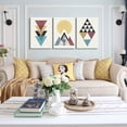 thumbnail image 6 of Abstract Geometry Wall Art Prints, 3 Framed 12 x 16 inch Canvas, Bedroom Living Room Bathroom Decor, 6 of 6