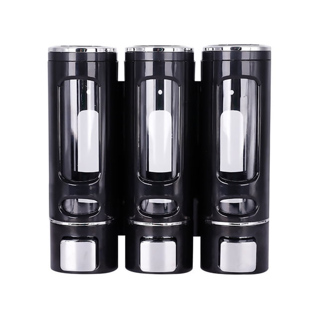 Dispensador de champú, acondicionador y gel de ducha de 3 compartimentos, dispensador de jabón líquido para ducha, recargable, de plástico ABS a prueba de fugas, organizador de baño.