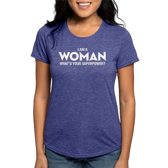 CafePress - I Am A Woman Women's Dark T Shirt - Womens Tri-blend T-Shirt