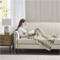 thumbnail image 4 of JERFIT Plush Oversized Faux Fur & Faux Mink Reversible Blanket, Super Soft & Machine Washable, Luxury Decorative Throw for Couch, Bed, Sofa - Sand Color, 4 of 7