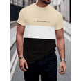 thumbnail image 3 of Camiseta con estampado de letras en bloques de colores para hombre, camiseta básica de manga corta estilo Harajuku, camiseta informal de cuello redondo para hombre, 3 of 5