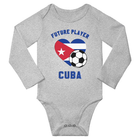 

Future Cuba Soccer Player Baby Long Slevve Bodysuit (Gray 6-12 Months)