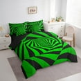 thumbnail image 3 of Erosebridal Green Black Spiral Bedding Sets Queen Size,Ombre 3D Geometry Comforter Sets with Sheets,Modern Abstract Art Bed in a Bag Queen Size,Lightweight Bedroom Decorative Reversible,7 Pieces, 3 of 6