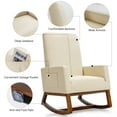 thumbnail image 4 of Topbuy Upholstered Armchair Rocking Chair High Back for Living Room Beige, 4 of 7