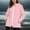 Pink, variant on Women's Lightweight Quilted Jacket Quarter Sleeve Hooded with Zipper for Fall Casual