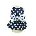 thumbnail image 2 of Xioeram Pet Vest Style Dress Dog Cat Skirt Polka Dot Pattern Bowknot Decor Summer Apparel Breathable Sweet Puppy Clothes with Traction Ring for Daily Wear Photography, 2 of 8