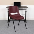 thumbnail image 2 of Bowery Hill Contemporary Ergonomic Shell Back Stacking Chair in Burgundy, 2 of 7