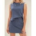 thumbnail image 5 of Two Piece Skirt Sets for Women Vacation Outfits Skirt Crew Neck Top Lounge Sets S, 5 of 7