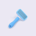 thumbnail image 1 of El botón del peine para eliminar el pelo de gatos y perros libera automáticamente el pelo, para el aseo de mascotas y la aguja fina azul flotante., 1 of 5