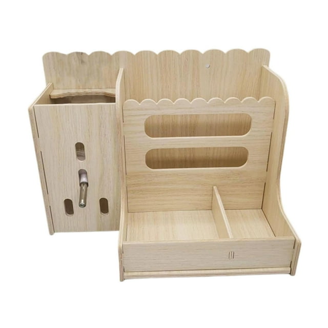 Almencla Rabbits Wooden Hay Racks Sturdy Wooden Grass Dispenser for Chinchilla Hedgehog without kettle