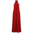 thumbnail image 5 of IUYRTFE Women's Halter Neck High Collar Sleeveless Pleated Maxi Dress Solid Color Flowy Long Formal Gown, 5 of 5