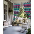 thumbnail image 4 of Green Pink Blue Ombre Outdoor Curtains for Patio, Vintage Moire Striped Privacy Drapes Grommet Waterproof Outside Curtains for Porch/Cabana/Balcony 54"x 95", 1 Panel, 4 of 9