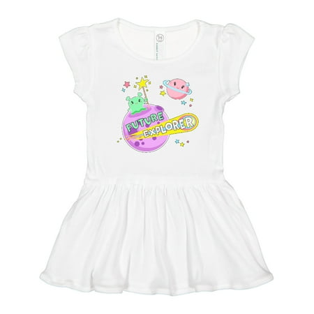 

Inktastic Future Explorer Green Alien in Outer Space Gift Toddler Girl Dress