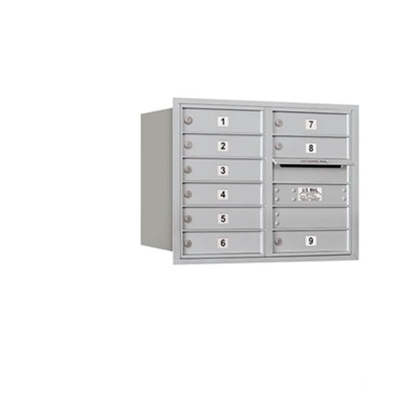 Salsbury 3706D-09ARP 6 Door High Unit 23.50 Inches - Double Column - 9 Mb1 Doors - Aluminum - Rear Loading - Private Access