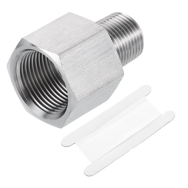 Pipe Fitting Reducing Adapter, 3/8" NPT x M22 Reducer Connector, Silver