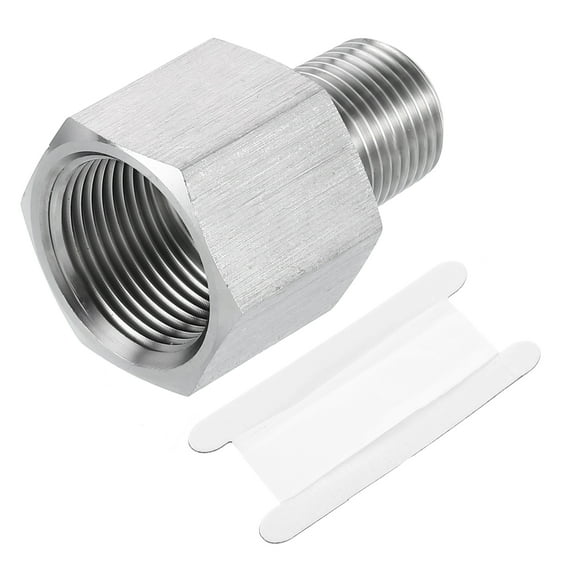 Pipe Fitting Reducing Adapter, 3/8" NPT x M22 Reducer Connector, Silver