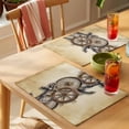 thumbnail image 4 of Vintage Anchor Nautical Placemats Set of 6 Coastal Compass Brown Place Mats Indoor Wipeable Table Mats Washable Cloth Dining Table Placemats for Kitchen Holiday Party Home Decor 13x19 Inch, 4 of 9