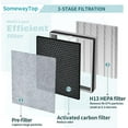 thumbnail image 4 of HE400 Filter Replacements - 2 Packs, Compatible with Purifier 4, True HEPA Cleaner for Home, H13 HEPA, Honey-comb Carbon Pre-Filter, 4 of 6