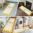 thumbnail image 5 of Gnomes Bees 2'x6' Runner Rugs for Hallway Kitchen Bedside Non Slip Washable, Spring Daisy Wooden Grain Yellow Plaid Entryway Rug Runners with Rubber Backing, Long Carpet Runner for Laundry Room, 5 of 8