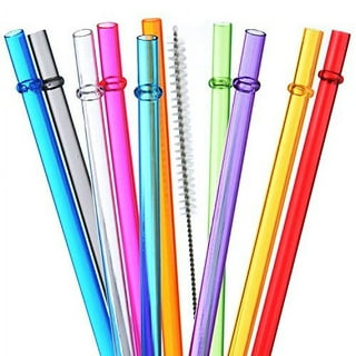 ALINK 8 Pack Replacement Glass Straws for Stanley 40 oz 30 oz Tumbler, 12  in Long Reusable Clear Straws for Stanley Cup Accessories, Half Gallon
