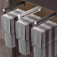 thumbnail image 4 of HUISZJ Retractable Clothes Storage Hanger, Heavy Duty Pull Out Trouser Rack, Space Saving Mounted Rail for Closet Cabinet Organization, 4 of 10