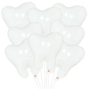 8 Pieces White PriNst Tooth Foil Balloons Decorations, 22 Dental Balloons for Graduation, Tooth Fairy Parties, Dentist Office Decor, Kids First Tooth Celebrations, and Birthday Party Supplies